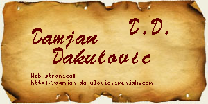Damjan Dakulović vizit kartica